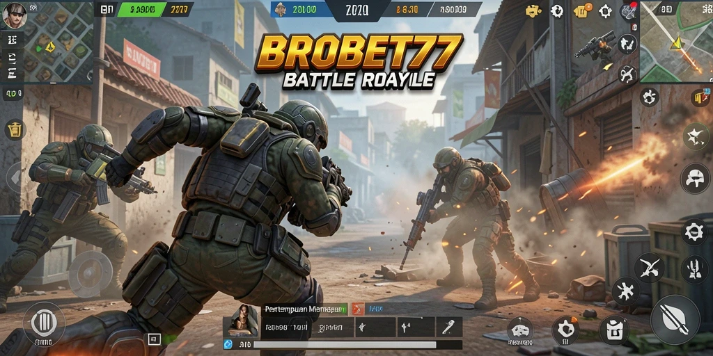 Screenshot gameplay menunjukkan aksi seru dalam pertempuran Battle Royale.
