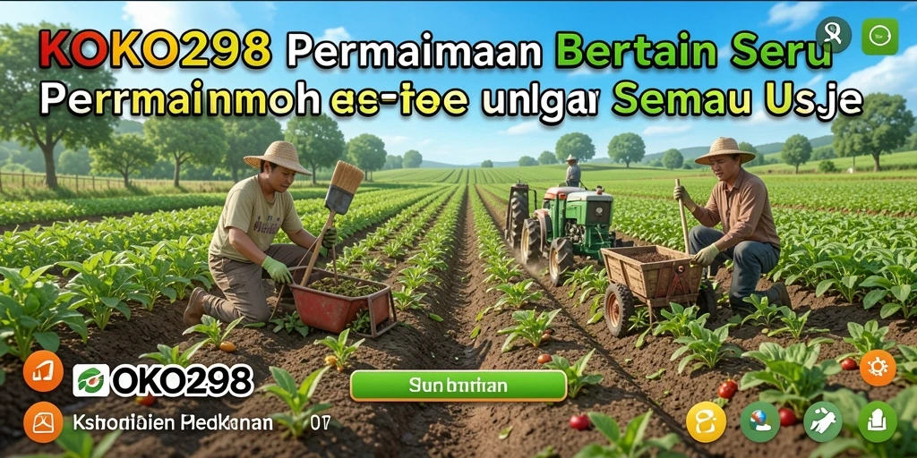 Gameplay seru KOKO288 dengan aktivitas pertanian yang beragam.