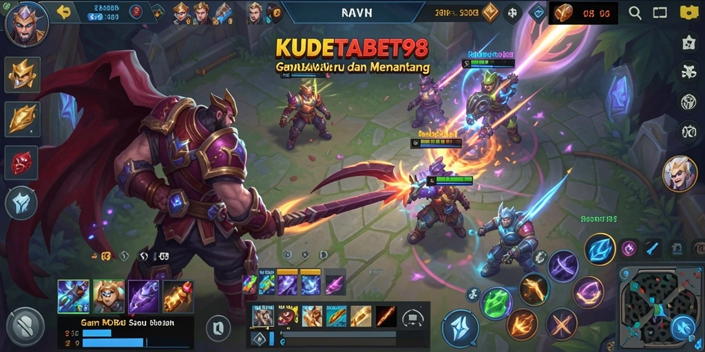 Tampilan gameplay menegangkan dalam KUDETABET98 saat perang antar tim.