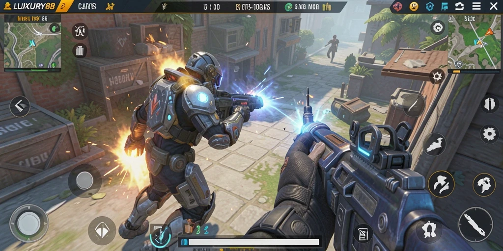Screenshot menunjukkan aksi seru dalam gameplay LUXURY88.