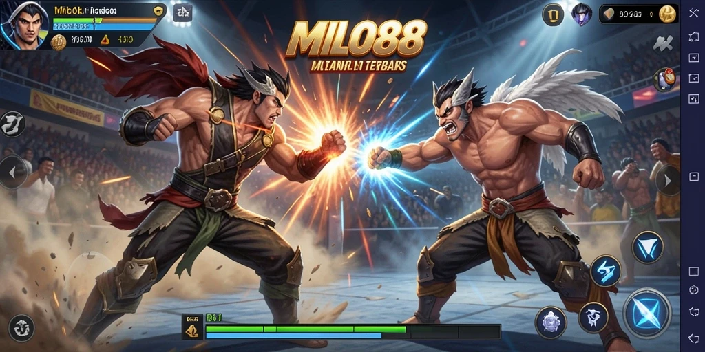 Tampilan permainan <strong>MILO88</strong> dengan aksi pertarungan yang intens.