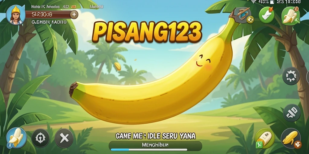 Tampilan gameplay PISANG123 dengan karakter dan misi lucu.