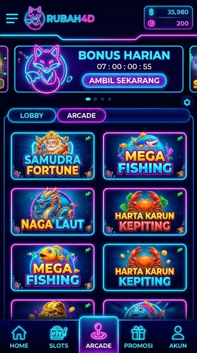 Tampilan antarmuka rubah4d yang sederhana dan efisien.